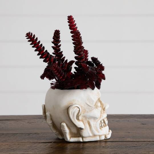 10" Artificial Halloween Succulent Plant in Zombie Halloween Planter